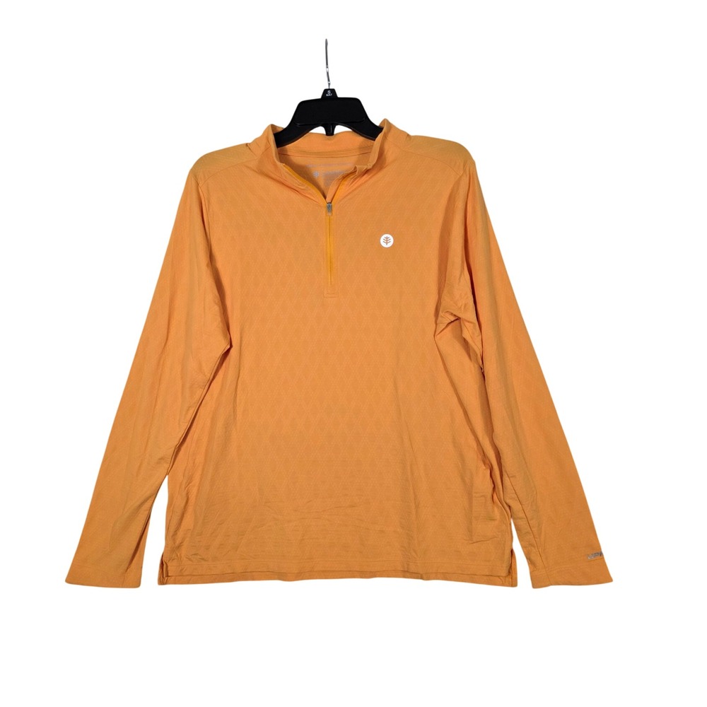 Coolibar Albatrose Golf Pullover Orange UPF 50+ Sun Protection Large Golf, Sport